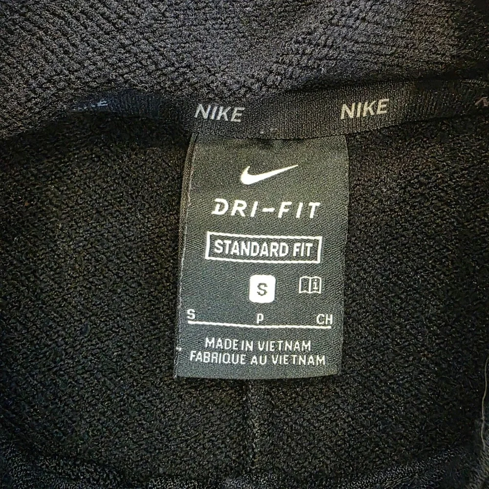 Nike Dri-FIT Men's Small 1/2 Zip Pullover Hoodie Black Orange Swoosh CJ4429-010